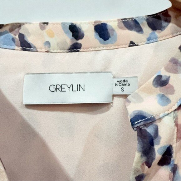 NWT Greylin Kai Tie Waist Relaxed Fit Bubble Hem Mini Dress Pink Dot - Picture 5 of 14